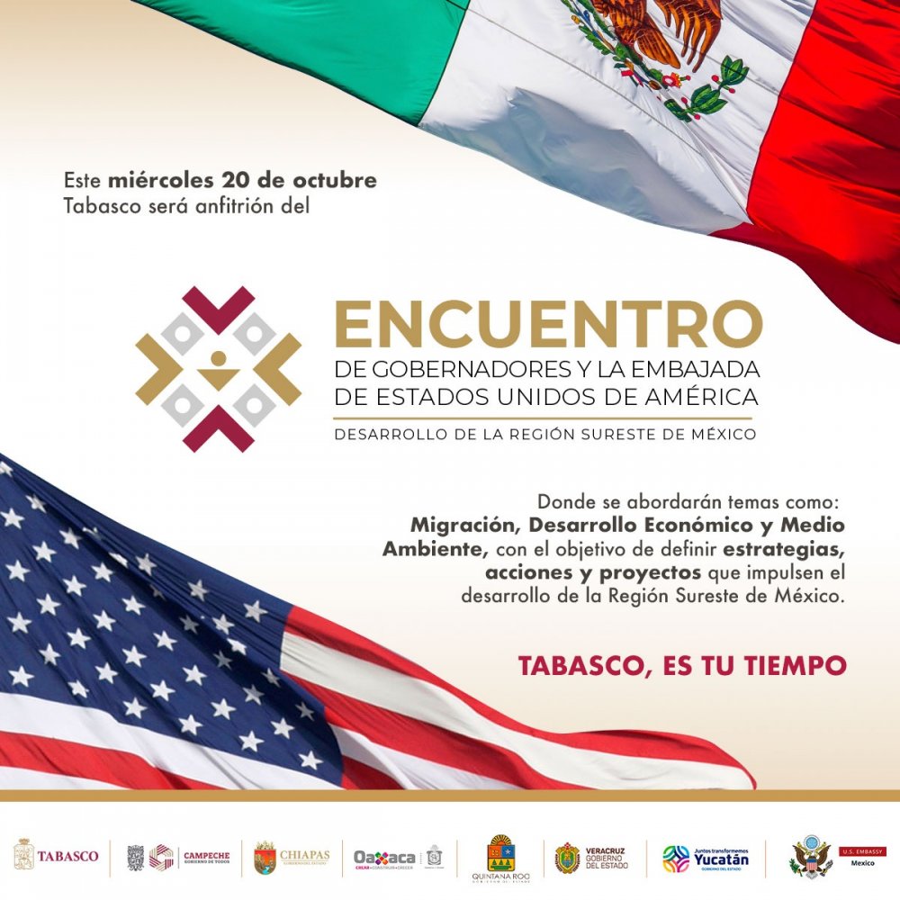 Tabasco Es Sede Del Encuentro De Gobernadores Del Sureste, México-Eu