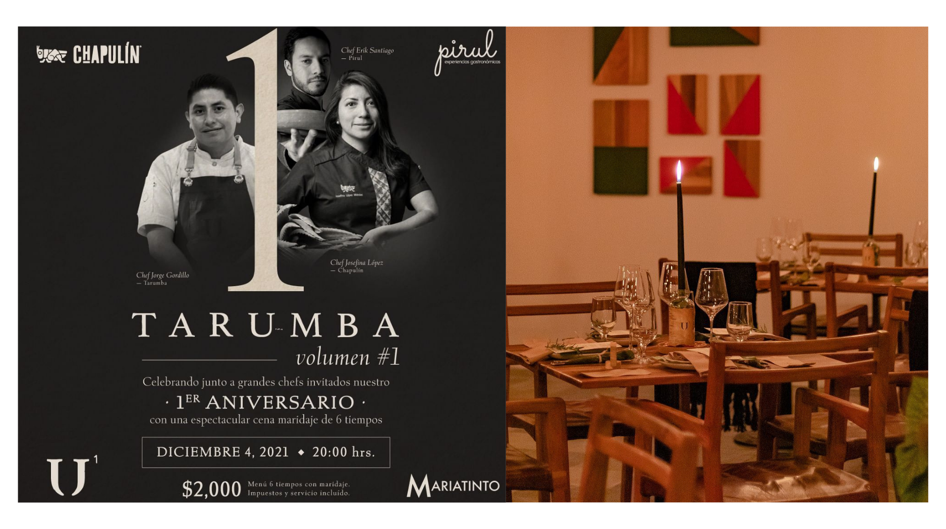 Tarumba Celebra Su Primer Cena De Aniversario Con Chefs De Lujo
