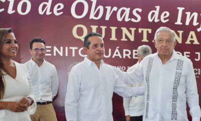 Dan banderazo a inicio de obras de infraestructura en Cancún El presidente Andrés Manuel López Obrador, el gobernador Carlos Joaquín González y la gobernadora electa Mara Lezama, atestiguaron el banderazo de inicio del Programa Integral de Obra Pública en Cancún, Quintana Roo.  https://larevistadelsureste.com