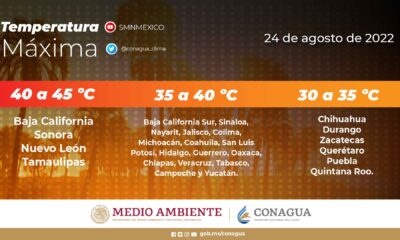 Temperatura de hasta 40°C en Tabasco, Campeche y Veracruz Asimismo, se pronostican vientos con rachas de 40 a 50 kilómetros por hora (km/h) para Coahuila, Nuevo León, Durango, San Luis Potosí, Tamaulipas y Zacatecas. Durante la mañana, se esperan temperaturas mínimas de 0 a 5 grados Celsius en zonas altas de Chihuahua, Durango, Estado de México, Hidalgo, Michoacán, Puebla y Veracruz https://larevistadelsureste.com