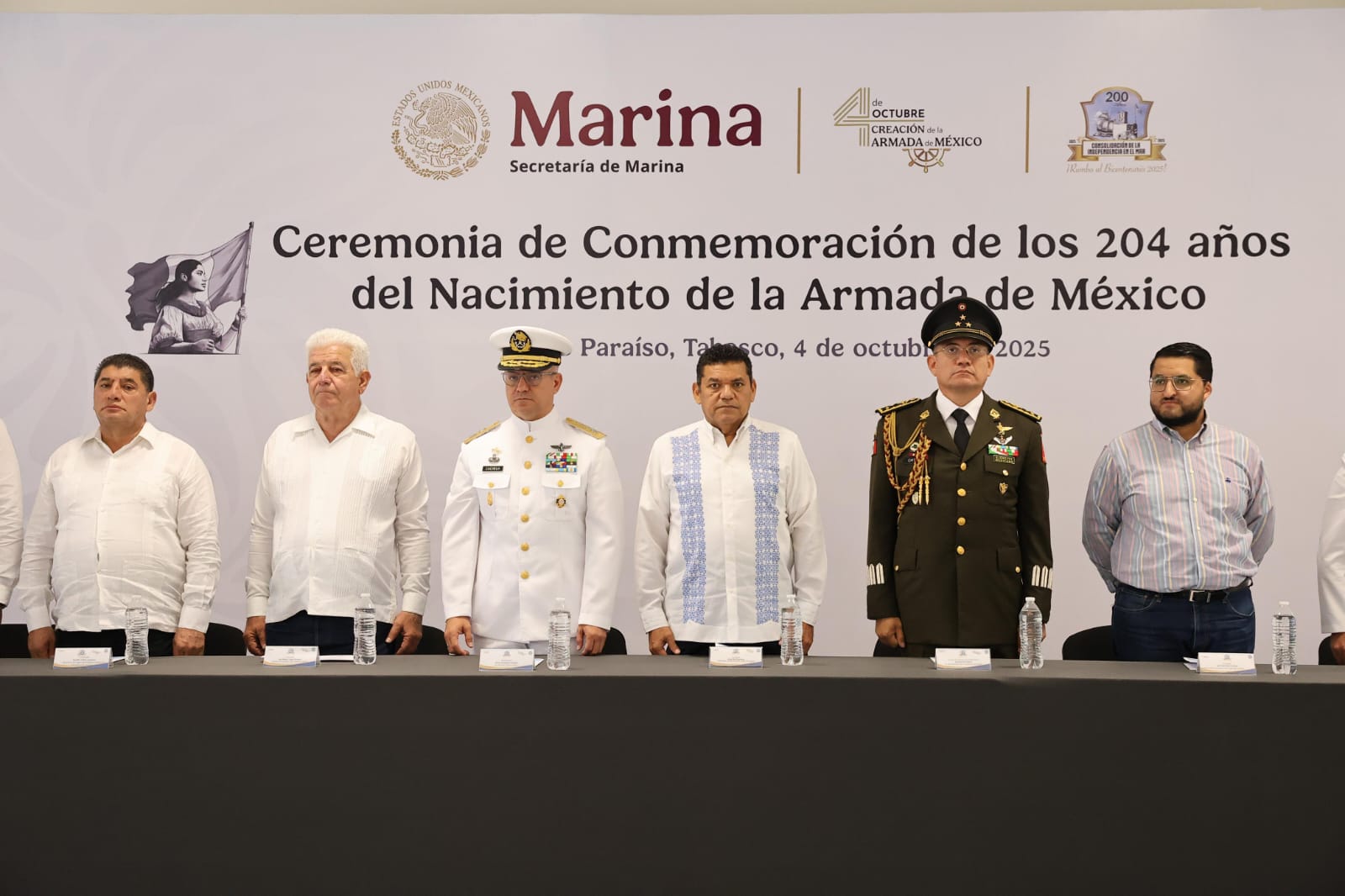 Conmemoran en Dos Bocas los 204 años de la Armada de México: Gobernador Javier May rinde homenaje a la lealtad y valor naval