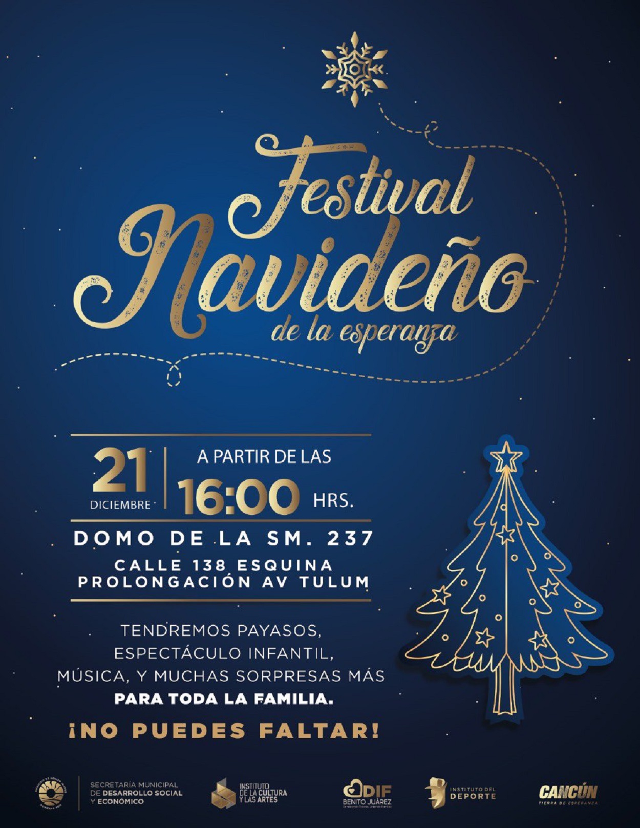 Conoce el calendario del “Festival Navideño de la esperanza” en Cancún