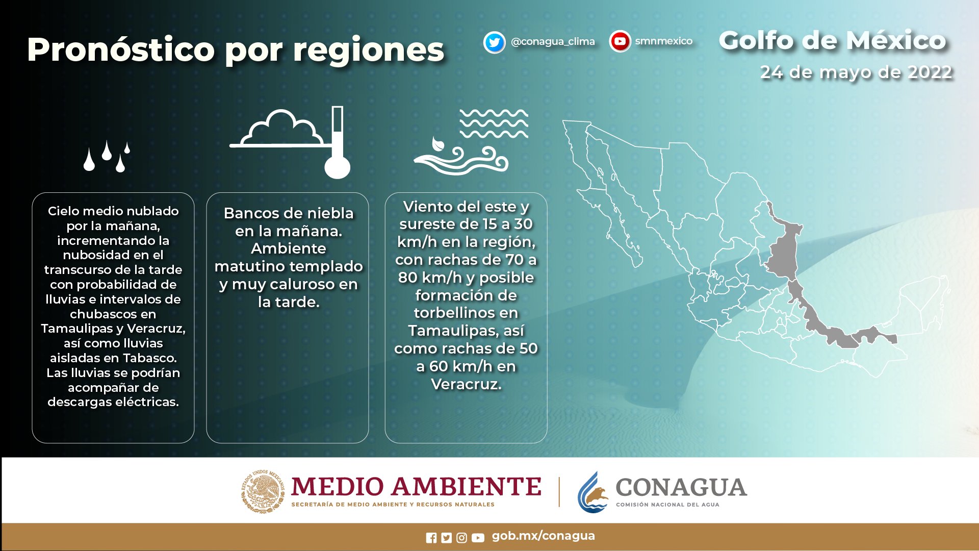 Se pronostican lluvias muy fuertes con descargas eléctricas en Chiapas y sureste de México