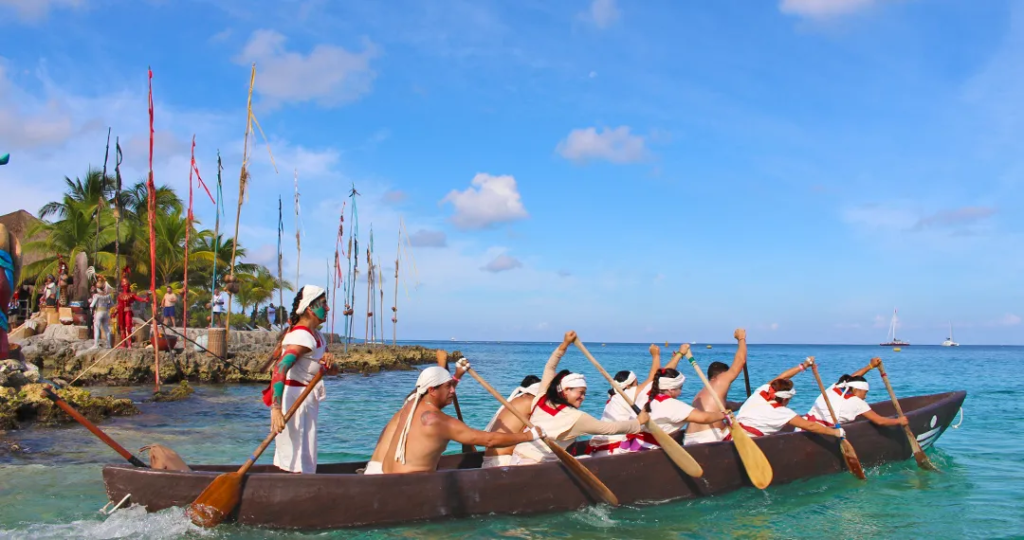 Xcaret Travesia Sagrada Maya Canoeros Cultura Maya