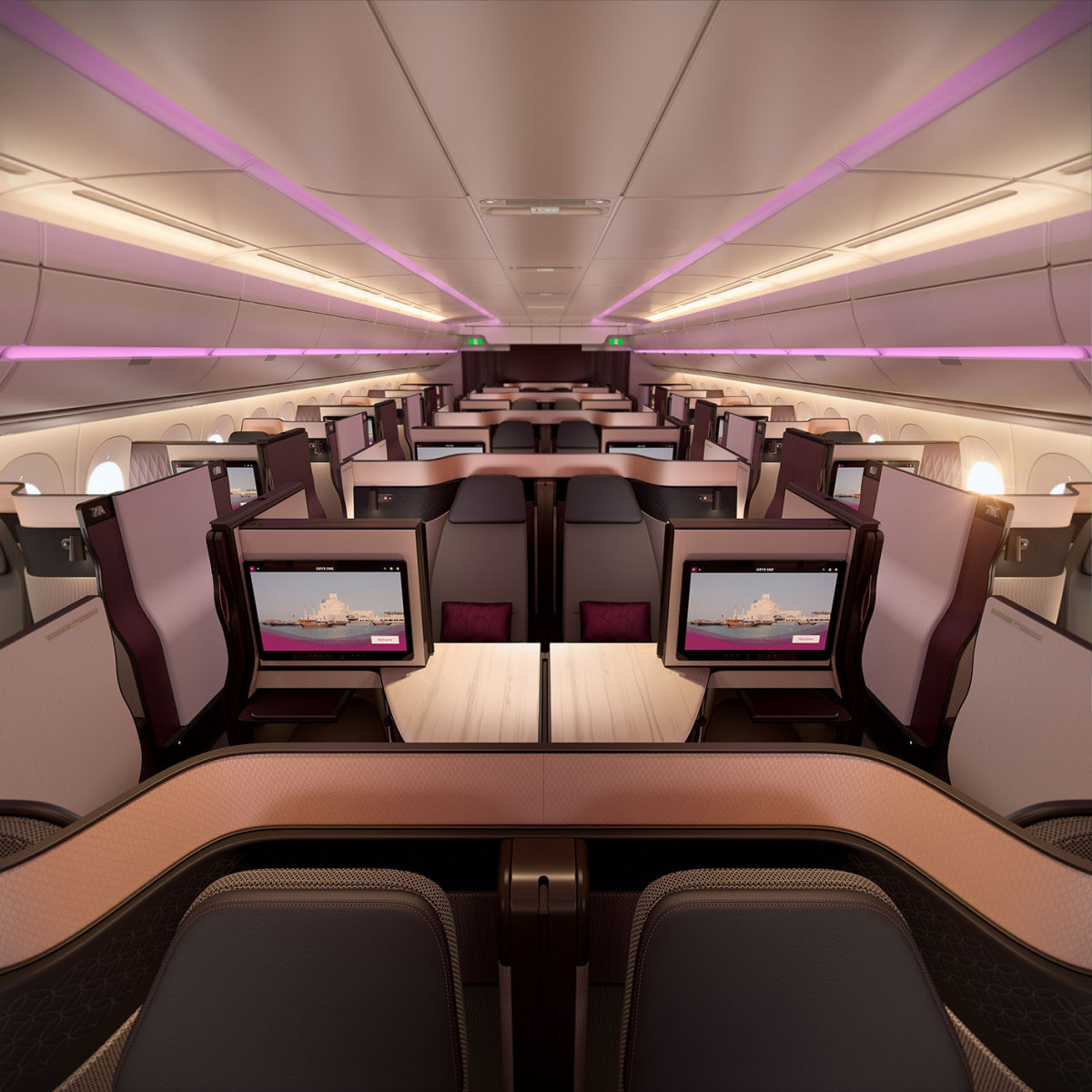 L 145951 Qsuite Cabin Qatar Airways