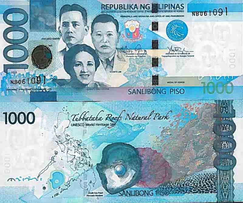 billete de banco coleccion filipinas pk n 211 1000 pesos