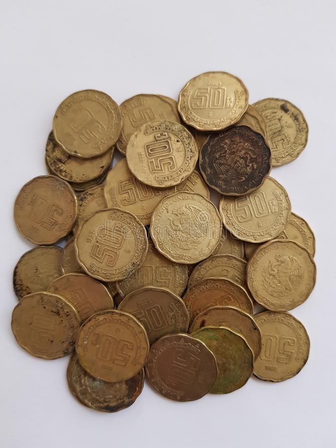 Montón De Las Monedas Centavos Pesos Mexicanos Fondo Y Textura 115314259