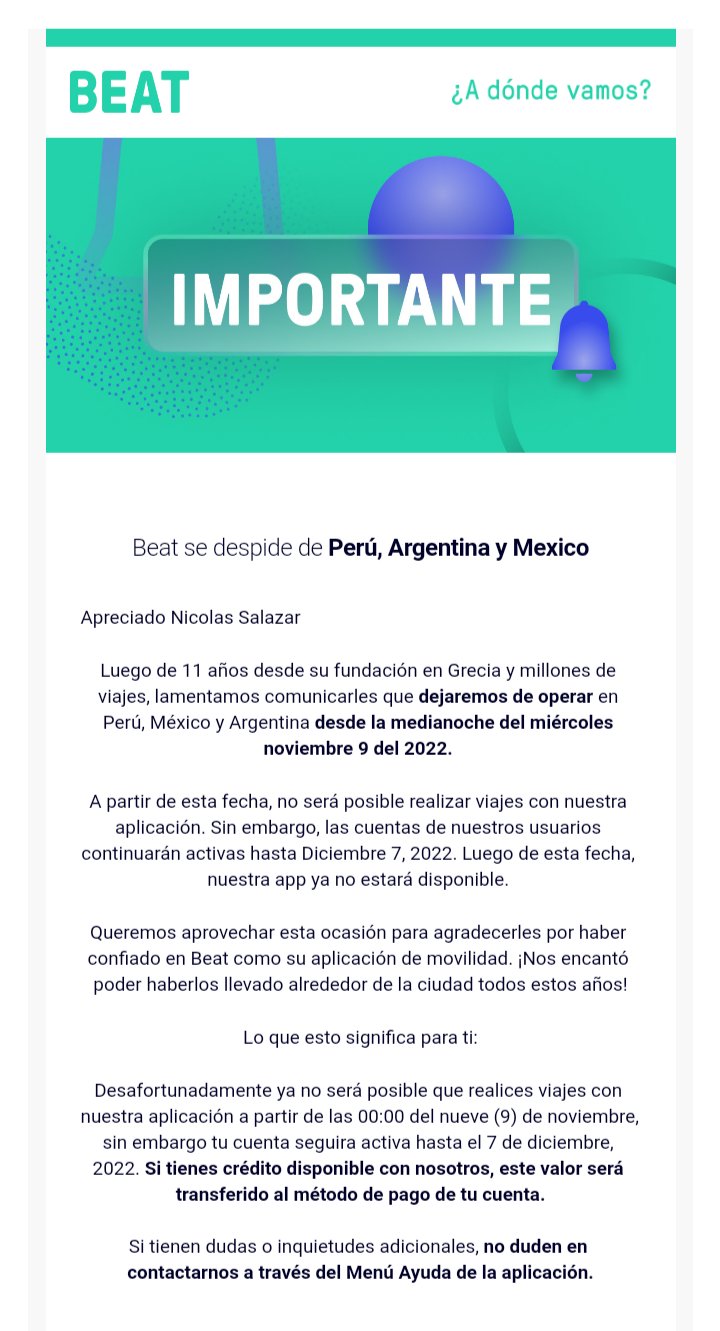Beat, la plataforma de transporte, dejará de operar en méxico, perú y argentina la revista del sureste mx Fhet4Nlxkaaarpj