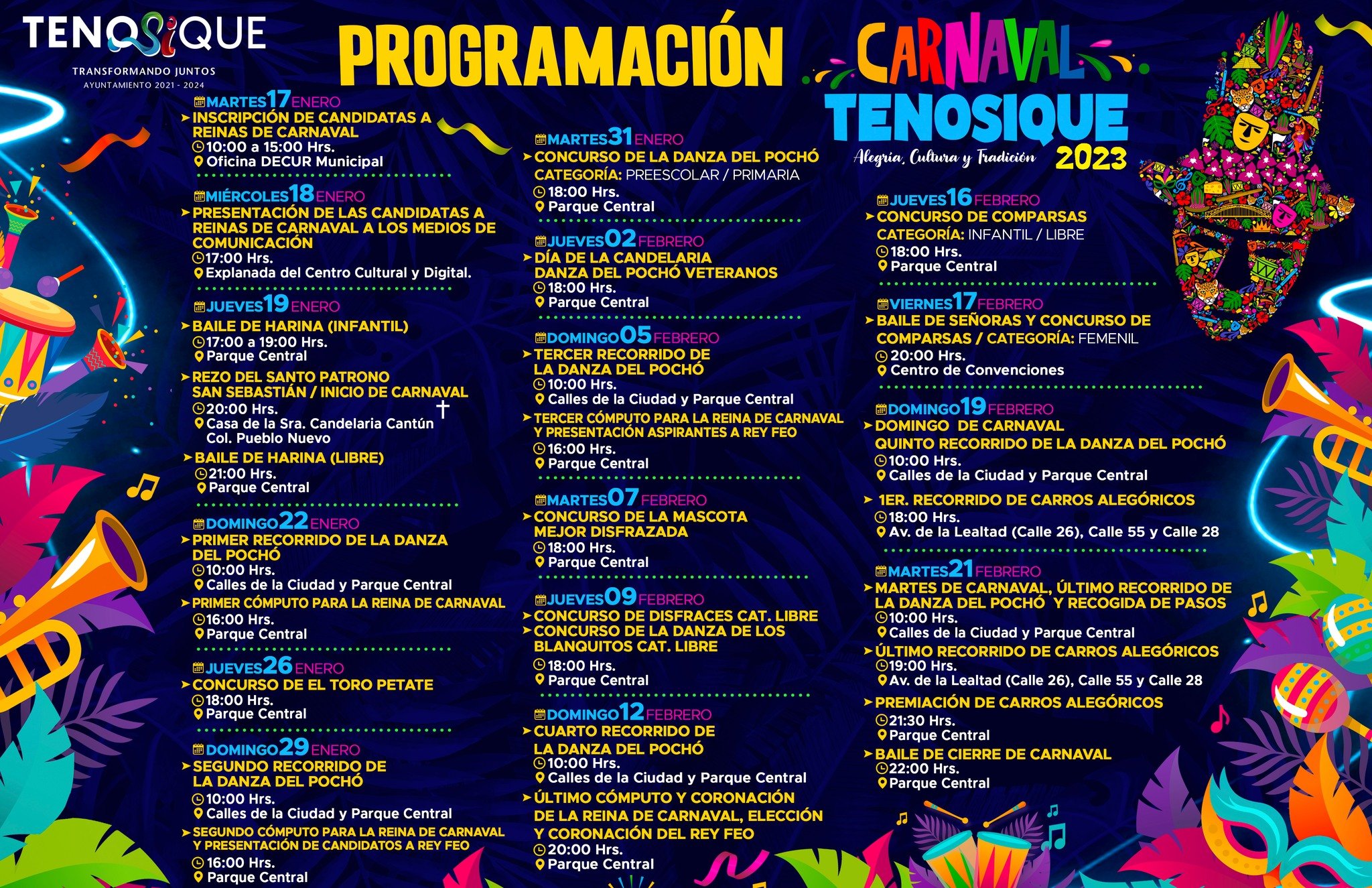 Todo listo para que inicie el carnaval 'más raro del mundo' tenosique 2023, en tabasco la revista del sureste mx Fmwwiioakaaiy5T