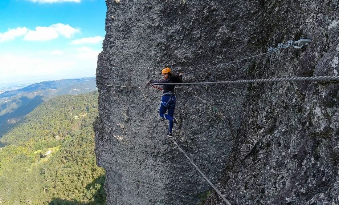 Así es la emocionante vía ferrata cerca de El Chico en Hidalgo