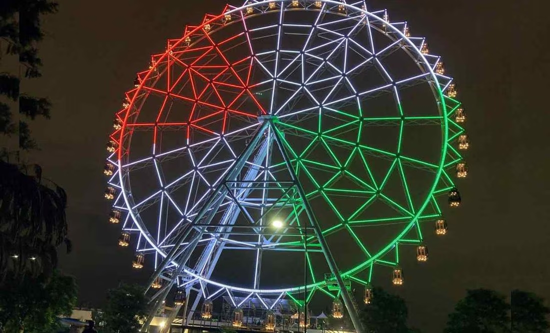 Encienden la rueda de la fortuna más grande de México en Parque Aztlán en Chapultepec