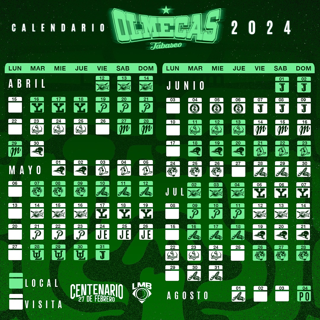 Calendario De Temporada 2024 Descubre Los Emocionantes Encuentros De Los Olmecas