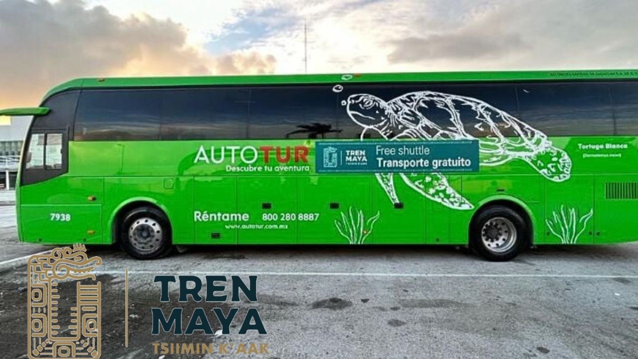 Descubre el servicio gratuito de autobuses al Tren Maya desde el Aeropuerto de Cancún