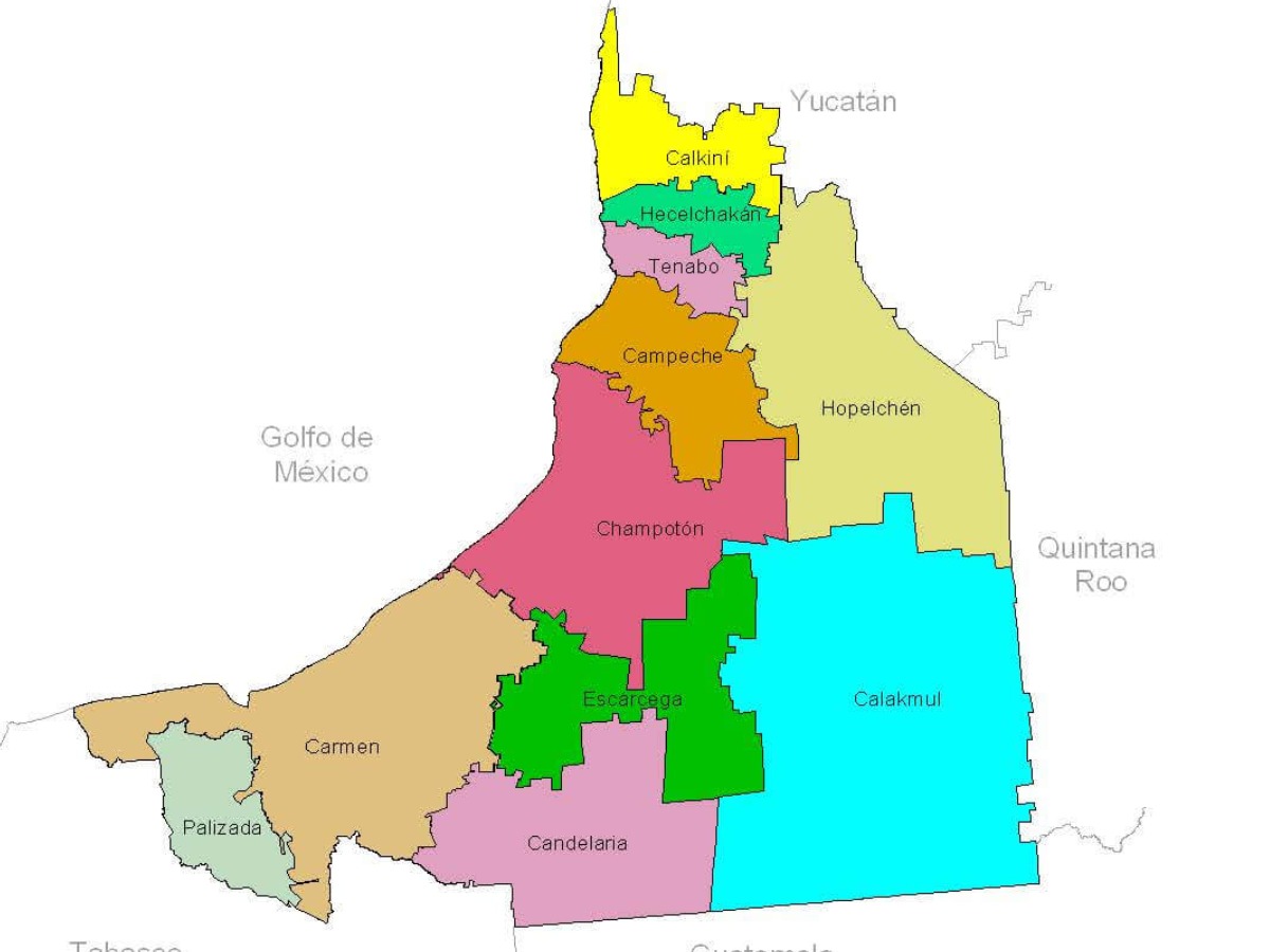 Mapa Politico De Campeche Partidos Que Ganaron Alcaldias Y Diputaciones Locales
