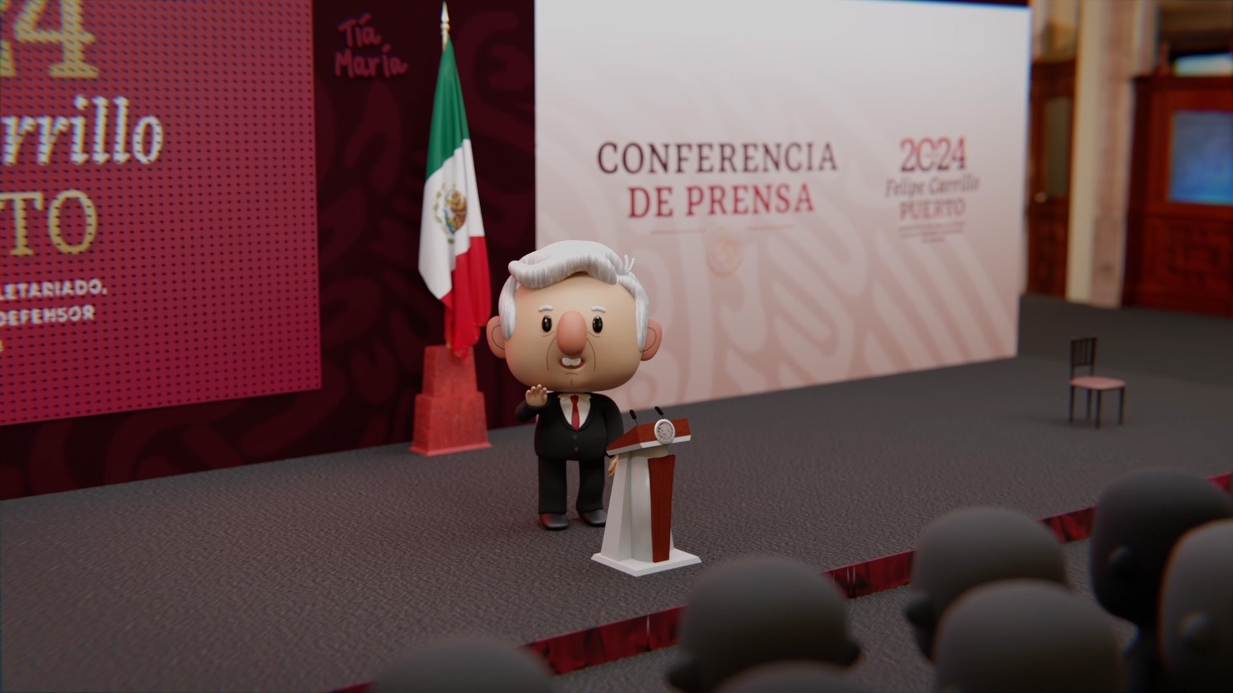 ¡Tiembla Pixar! AMLO estrena animación en su conferencia matutina