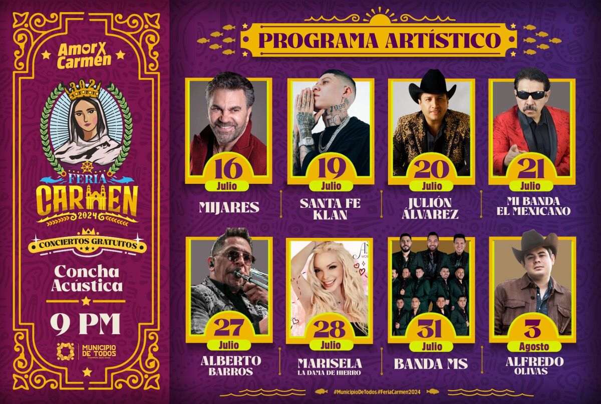 ¡No te pierdas la Feria del Carmen 2024! Conoce los artistas invitados