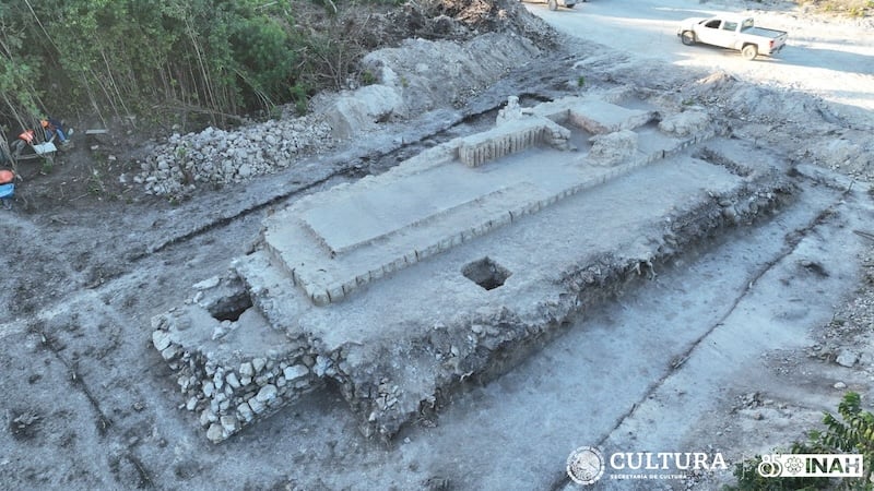 INAH preserva banquetas milenarias descubiertas durante las obras del Tren Maya en Quintana Roo