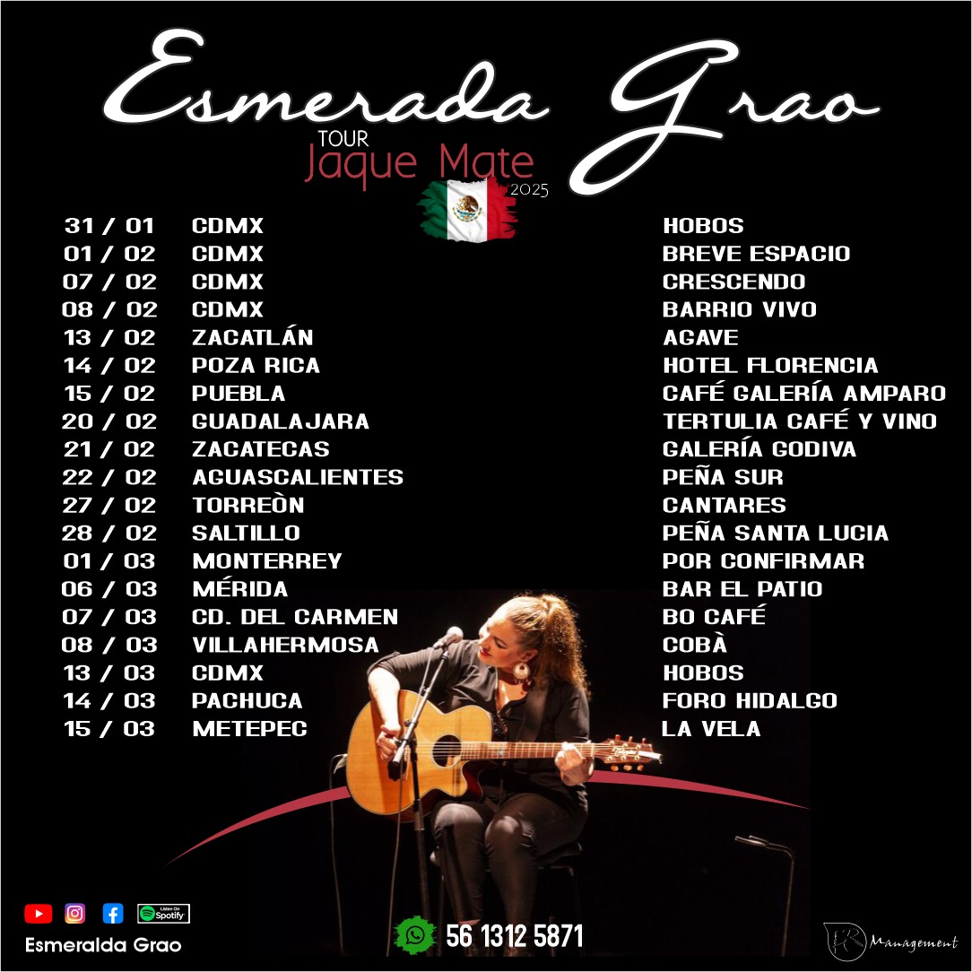 "esmeralda grao deslumbrará villahermosa con su gira 2025" la revista del sureste mx Esmeralda Grao Una Vida Cantandole Al Amor Y Dejando Huella En La Musica Espanola