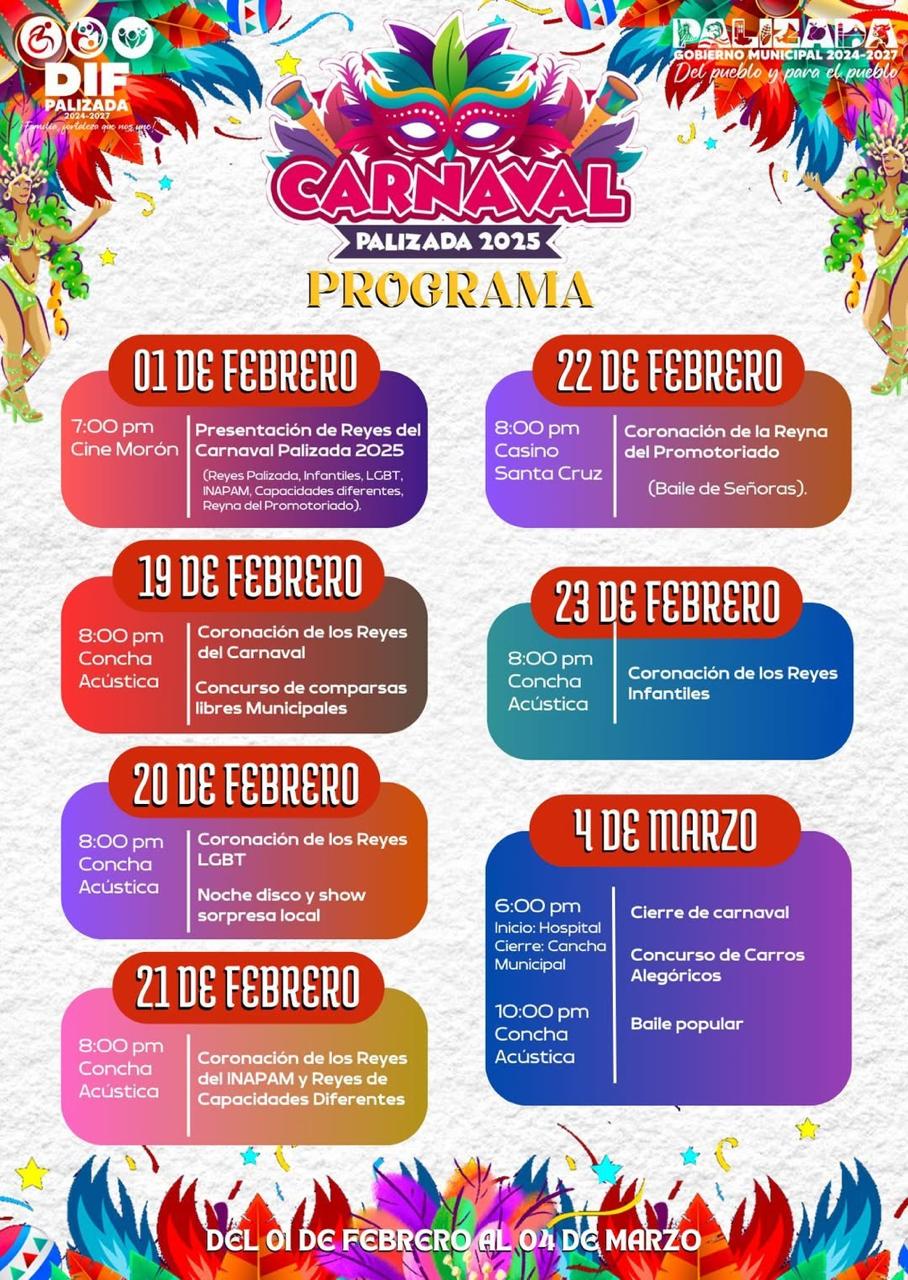 ¡arranca carnaval palizada 2025! Presentan a reyes y calendario de actividades la revista del sureste mx Palizadaa