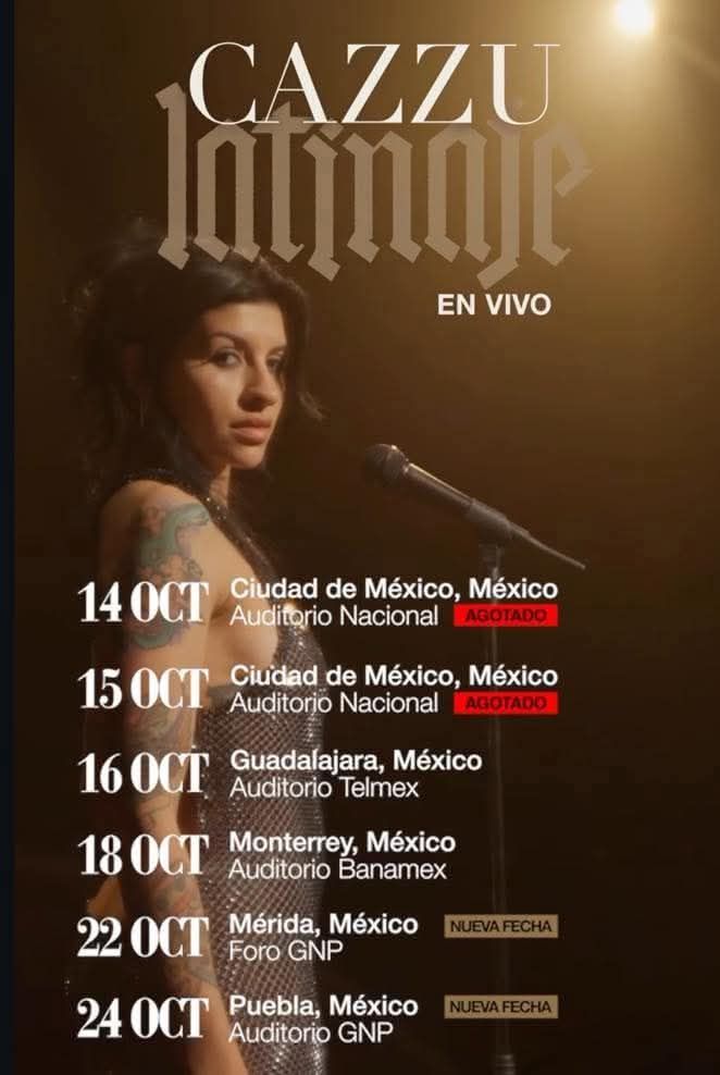 ¡cazzu llega con todo a mérida! Concierto confirmado el 22 de octubre en el foro gnp la revista del sureste mx Cazzupresentacion