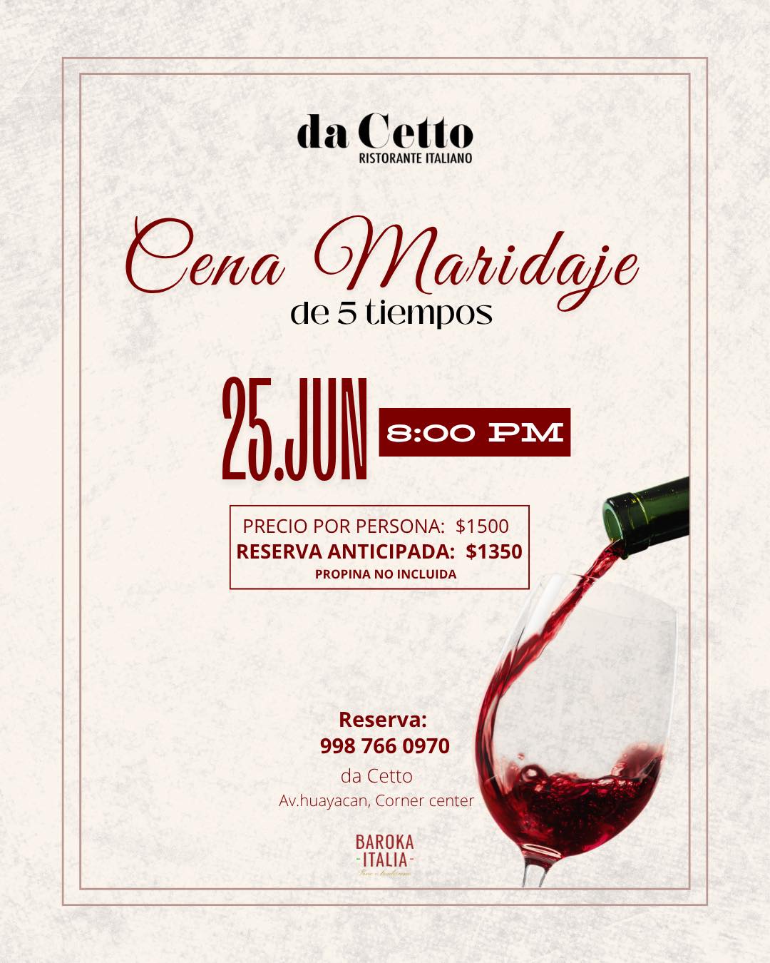 Maridaje de lujo y cocina de autor este 25 de junio en da cetto ristorante la revista del sureste mx Maridaje 1