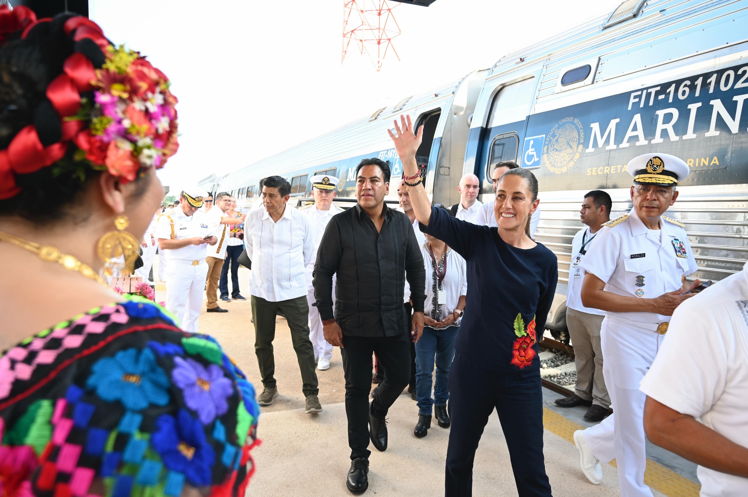 Sheinbaum inaugura estaciones tonalá y arriaga,chiapas del tren interoceánico y anuncia ruta hasta ixtepec la revista del sureste mx 211125 Csp Inauguracion. De La Estacion De Tonala Linea K Del Tren Interoceanico 1