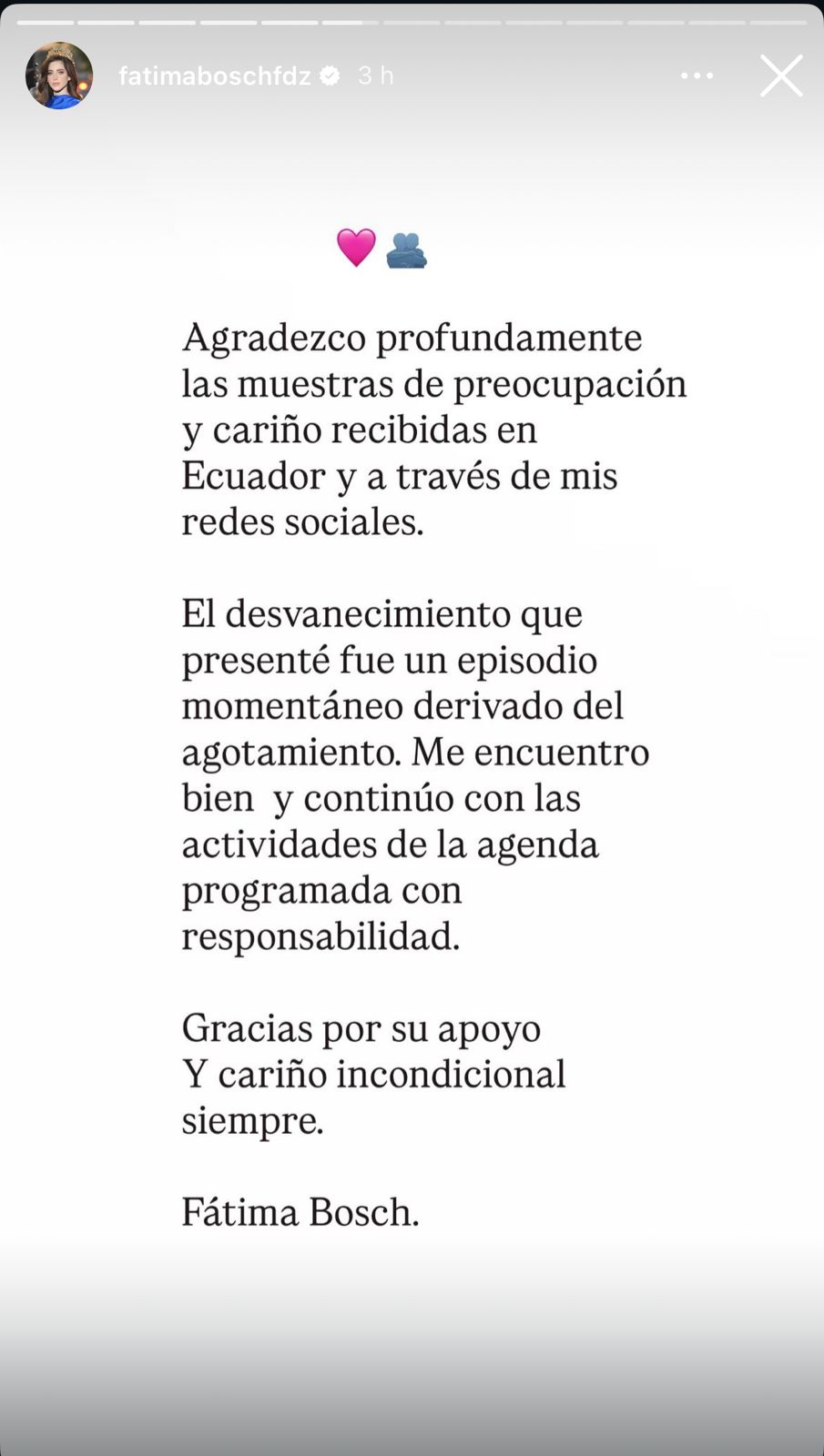 Fátima bosch rompe el silencio tras desvanecimiento en ecuador: ¿cuál es su estado de salud? La revista del sureste mx ¿Por Que Se Desvanecio La Miss Universo Fatima Bosch Revela Las Causas De Su Colapso