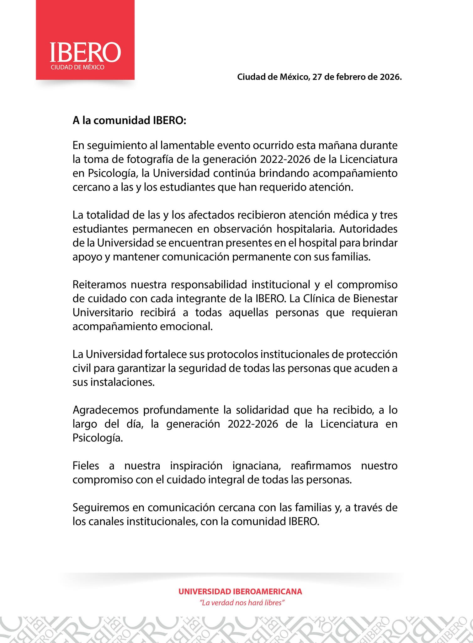 Comunicado De La Universidad