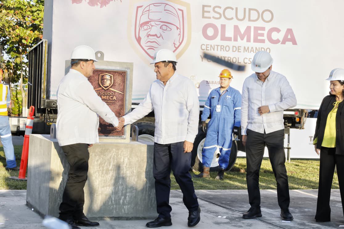 El Gobernador Javier May Inicia La Construccion Del C5 Escudo Olmeca