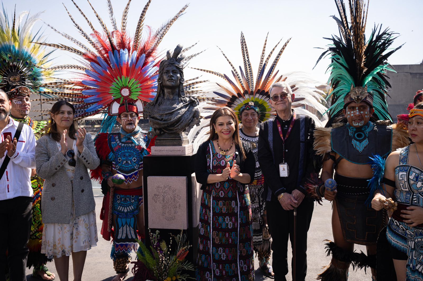 Devela Clara Brugada Busto De Cuauhtemoc En El Templo Mayor Reivindica El Legado Ancestral De La Cdmx