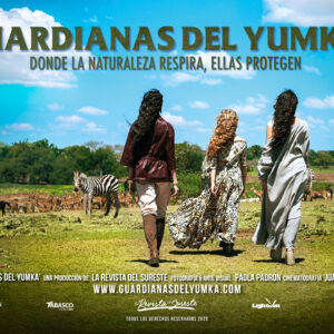 El latido de la selva tabasqueña conquista el 7mo. Arte: estreno de “guardianas del yumka’” en el tbff la revista del sureste mx Cartel Oficial Del Proyecto &Amp;Quot;Guardianas Del Yumka’&Amp;Quot;. La Imagen Muestra A Tres Mujeres De Espalda Caminando Hacia La Sabana De La Reserva Ecológica Yumka' En Tabasco.