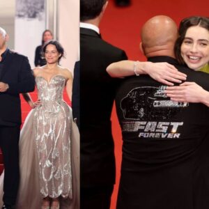 Collage De Tres Fotografías Del Festival De Cannes 2026. La Imagen Principal A La Izquierda Muestra A Vin Diesel Y Meadow Walker Abrazados En La Alfombra Roja, Ambos Vestidos De Gala En Color Negro. En La Parte Superior Derecha, Una Foto De Vin Diesel Dando Un Emotivo Discurso Frente Al Micrófono. Abajo A La Derecha, Una Toma Abierta De La Alfombra Roja Del Palacio De Festivales Con El Elenco Original De &Amp;Quot;Rápido Y Furioso&Amp;Quot; Posando Frente A Una Multitud De Fotógrafos.