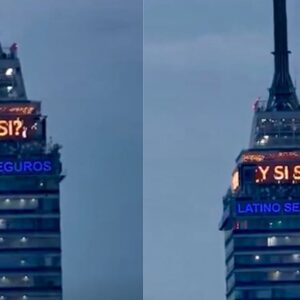 ¿y si sí? : la torre latinoamericana enciende la ilusión mundialista y se vuelve viral la revista del sureste mx Detalle De La Parte Superior De La Torre Latinoamericana Iluminada Con El Mensaje Motivacional &Amp;Quot;¿Y Si Sí?&Amp;Quot; En Apoyo A La Selección Mexicana Durante El Mundial 2026.