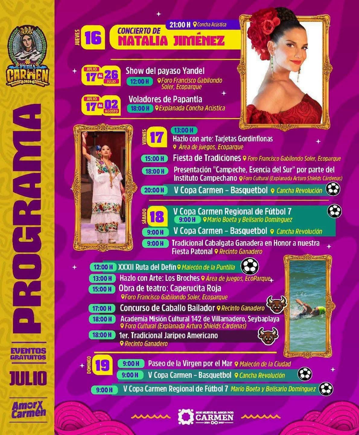 ¡conoce el programa de eventos de la feria carmen 2026 en campeche! La revista del sureste mx Cartel Informativo Con El Programa De Eventos Gratuitos Para La Feria Carmen 2026 En Ciudad Del Carmen, Campeche, Incluyendo Conciertos Y Actividades Culturales.