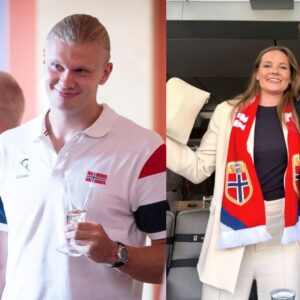 Haaland y la princesa ingrid alexandra: una amistad que trasciende el protocolo real en la celebración del mundial 2026 la revista del sureste mx Composición Visual Que Muestra A Erling Haaland En Un Evento Formal Y, A La Derecha, A La Princesa Ingrid Alexandra Junto Al Príncipe Sverre Magnus De Noruega Apoyando A Su Selección Durante El Mundial 2026.