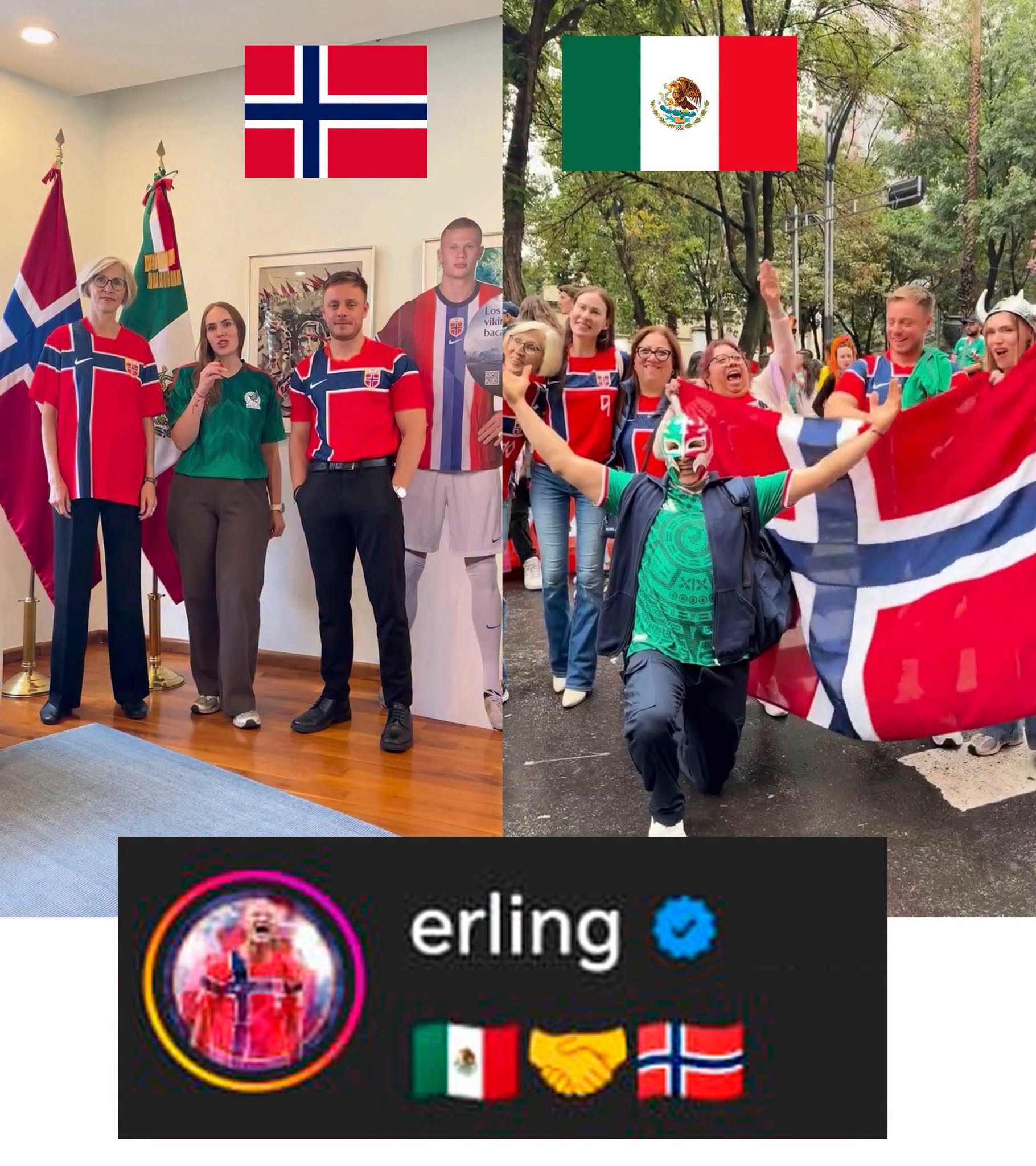 ¡haaland, hermano, ya eres mexicano! : la embajada de noruega “adopta” a la afición tricolor en el mundial 2026 la revista del sureste mx Aficionados De México Y Noruega Celebran La Alianza En El Mundial 2026.