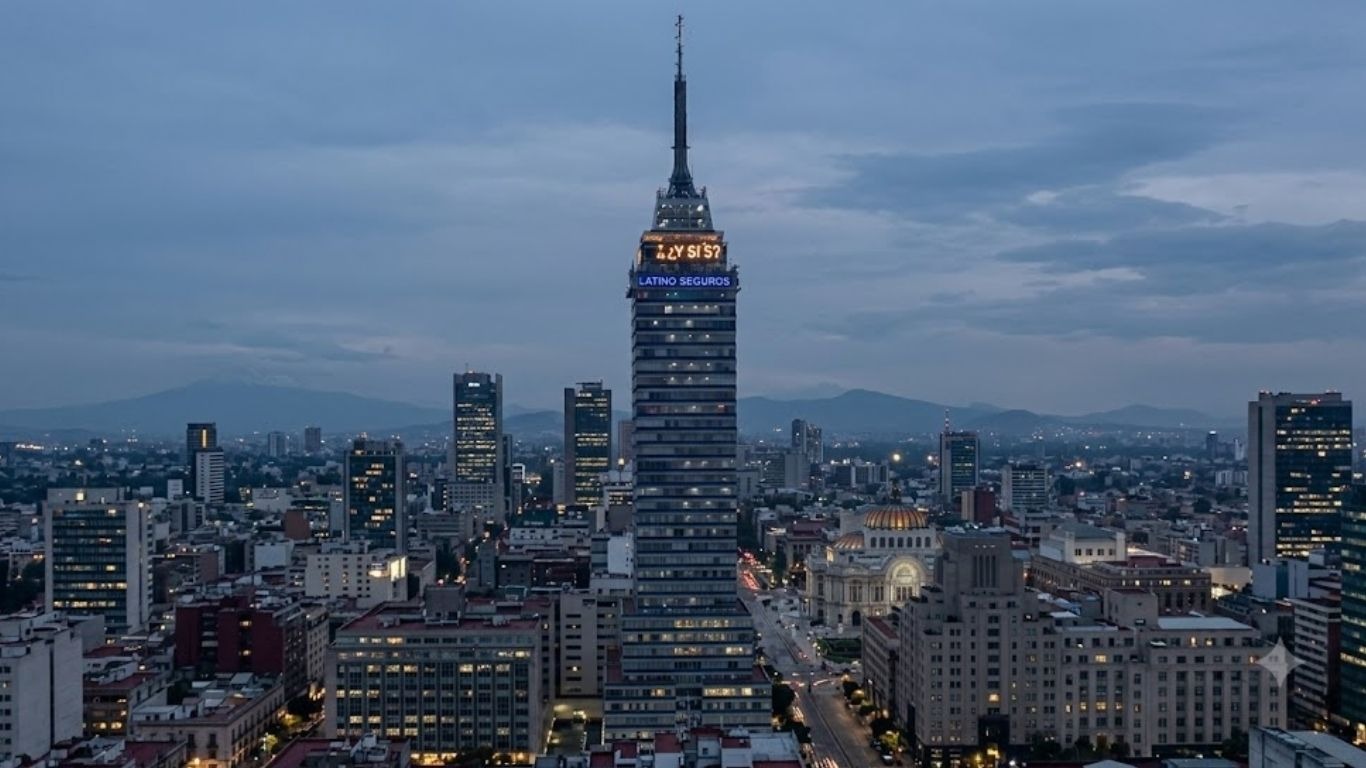 ¿y si sí? : la torre latinoamericana enciende la ilusión mundialista y se vuelve viral la revista del sureste mx Vista Aérea Nocturna De La Ciudad De México Destacando La Torre Latinoamericana Iluminada Con El Mensaje &Quot;¿Y Si Sí?&Quot; En Apoyo A La Selección Nacional.