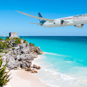 Aeroméxico dejará de operar en tulum a partir del 30 de septiembre por condiciones de mercado la revista del sureste mx Un Avión De Aeroméxico Voa Sobre A Costa Turquesa De Tulum E As Ruínas Maias, Ante O Anuncio De Que A Aerolínea Suspenderá As Súas Operacións Na Terminal A Partir Do 30 De Setembro De 2026 Debido A Condiciones De Mercado.