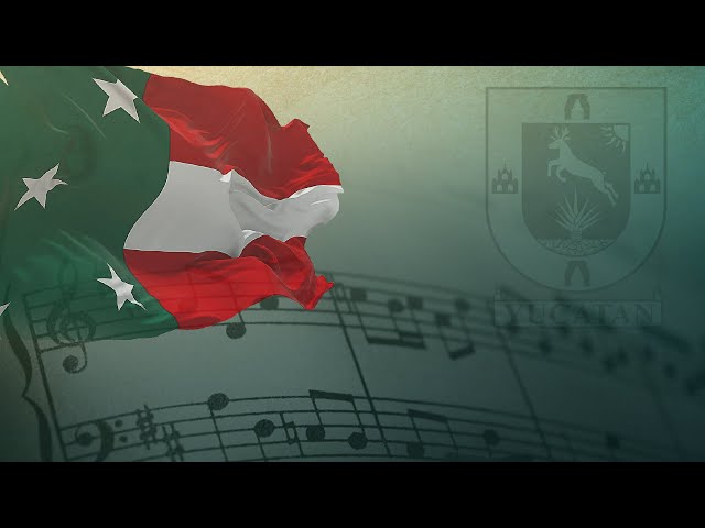 Símbolo de identidad: se cumplen 158 años de la declaración oficial del himno de yucatán la revista del sureste mx Una Imagen De Estilo Conmemorativo Donde Ondea La Bandera Del Estado De Yucatán En El Cuadrante Superior Izquierdo, Superpuesta A Un Pentagrama Con Notas Musicales Que Se Desvanece Hacia La Parte Inferior. A La Derecha, Enmarca La Composición El Escudo De Armas De Yucatán Con La Palabra &Quot;Yucatán&Quot; Debajo, Todo Sobre Un Fondo Degradado De Verde A Beige Con Una Textura Antigua.