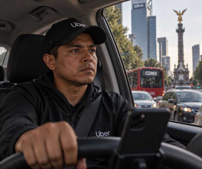 Conductor De Uber En La Ciudad De México, Uno De Los Trabajadores Que Documentan El Subregistro De Ingresos Ante El Imss
