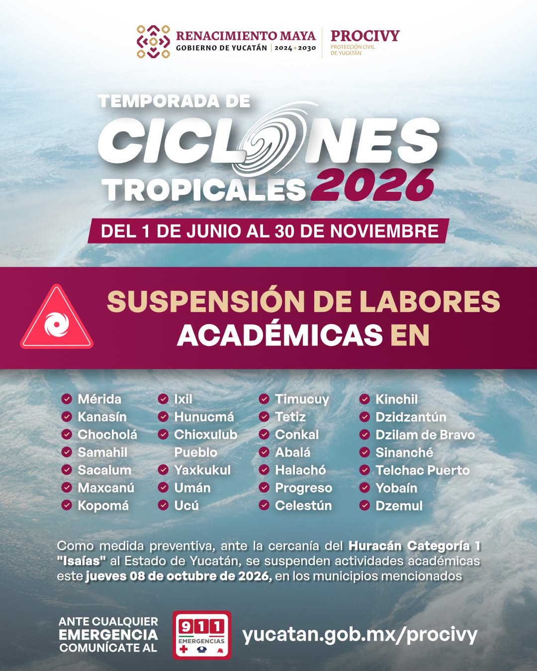 Huracán Isaías: Suspenden Clases En 27 Municipios De Yucatán Este Jueves